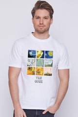 Férfi nyomott mintás rövidujjú pamut póló Híres festmények