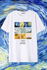 Férfi nyomott mintás rövidujjú pamut póló Híres festmények