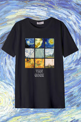 Férfi nyomott mintás rövidujjú pamut póló Híres festmények