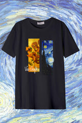 Férfi nyomott mintás rövidujjú pamut póló Híres festmények