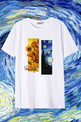 Férfi nyomott mintás rövidujjú pamut póló Híres festmények