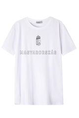 Férfi nyomott mintás rövidujjú pamut póló-Magyarország címere