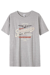 Férfi nyomott mintás rövidujjú pamut póló