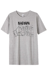 Férfi nyomott mintás rövidujjú pamut póló