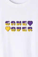 Férfi nyomott mintás rövidujjú pamut póló