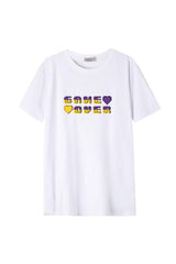 Férfi nyomott mintás rövidujjú pamut póló