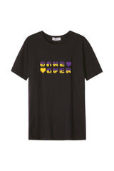 Férfi nyomott mintás rövidujjú pamut póló