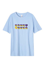 Férfi nyomott mintás rövidujjú pamut póló