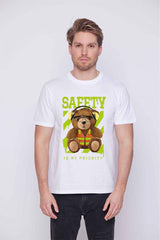 Férfi nyomott mintás rövidujjú pamut póló