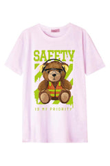 Férfi nyomott mintás rövidujjú pamut póló