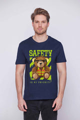 Férfi nyomott mintás rövidujjú pamut póló