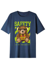 Férfi nyomott mintás rövidujjú pamut póló