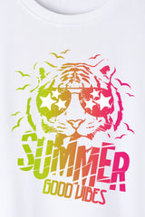 Férfi nyomott mintás rövidujjú pamut póló