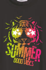 Férfi nyomott mintás rövidujjú pamut póló