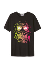 Férfi nyomott mintás rövidujjú pamut póló