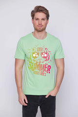 Férfi nyomott mintás rövidujjú pamut póló