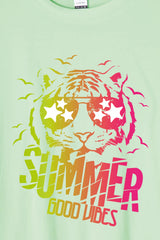 Férfi nyomott mintás rövidujjú pamut póló