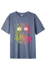 Férfi nyomott mintás rövidujjú pamut póló