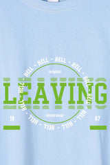 Férfi nyomott mintás rövidujjú pamut póló