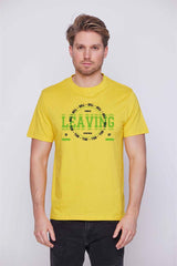 Férfi nyomott mintás rövidujjú pamut póló