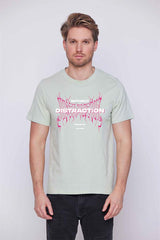 Férfi nyomott mintás rövidujjú pamut póló