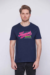 Férfi nyomott mintás rövidujjú pamut póló