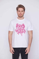 Férfi nyomott mintás rövidujjú pamut póló