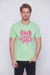 Férfi nyomott mintás rövidujjú pamut póló