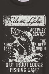 Férfi nyomott mintás rövidujjú pamut póló