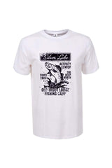 Férfi nyomott mintás rövidujjú pamut póló