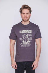 Férfi nyomott mintás rövidujjú pamut póló