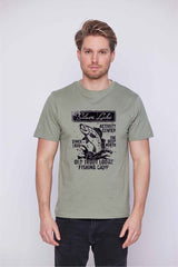 Férfi nyomott mintás rövidujjú pamut póló