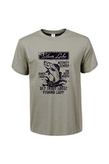 Férfi nyomott mintás rövidujjú pamut póló