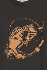 Férfi nyomott mintás rövidujjú pamut póló