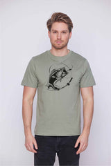 Férfi nyomott mintás rövidujjú pamut póló