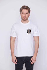 Férfi nyomott mintás rövidujjú pamut póló