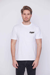 Férfi nyomott mintás rövidujjú pamut póló