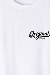 Férfi nyomott mintás rövidujjú pamut póló