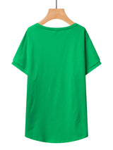 Női basic kereknyakú póló -zöld