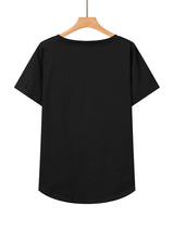 Női basic kereknyakú póló -fehér/fekete