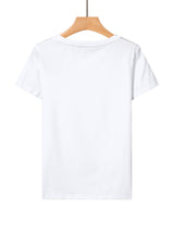 Női basic kereknyakú póló -fehér/fekete