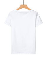 Női basic kereknyakú póló -fehér/fekete