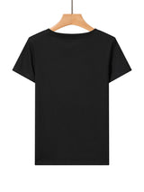 Női basic kereknyakú póló -fehér/fekete