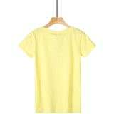 Női basic kereknyakú póló - halványsárga - GloStory HU