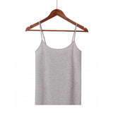 Női basic pamut spagettipántos top - Szürke - GloStory HU