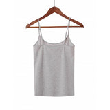 Női basic pamut spagettipántos top - Szürke - GloStory HU