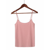 Női basic pamut spagettipántos top - Világosrózsaszín - GloStory HU