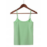 Női basic pamut spagettipántos top - Menta - GloStory HU