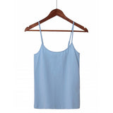 Női basic pamut spagettipántos top - Világoskék - GloStory HU