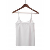 Női basic pamut spagettipántos top - Fehér - GloStory HU